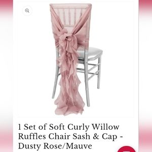1 Dusty Rose Curly Ruffles Chair Sash